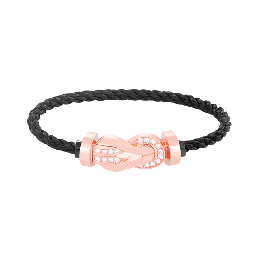 [Baslove]Chance großes Armband mit 8-stelliger Schnalle und halbem Diamanten in Roségold