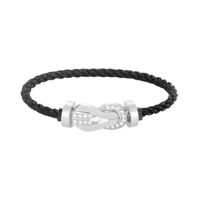 [Baslove]CHANCE GROSSES 8-FACH-SCHNALLE-HALBDIAMANT-ARMBAND SILBER
