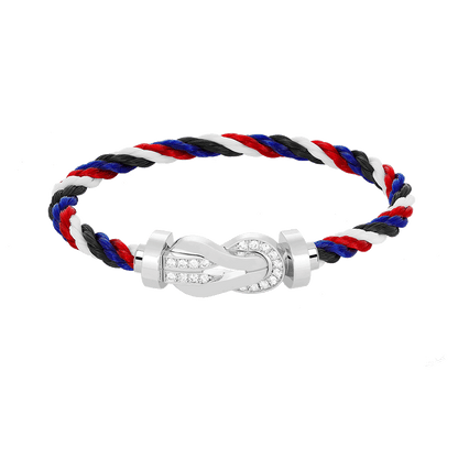 [Baslove]CHANCE GROSSES 8-FACH-SCHNALLE-HALBDIAMANT-ARMBAND SILBER