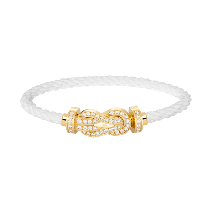 [Baslove]CHANCE GROSSES 8-FACH-ARMBAND MIT VOLLDIAMEN UND SCHNALLE GOLD