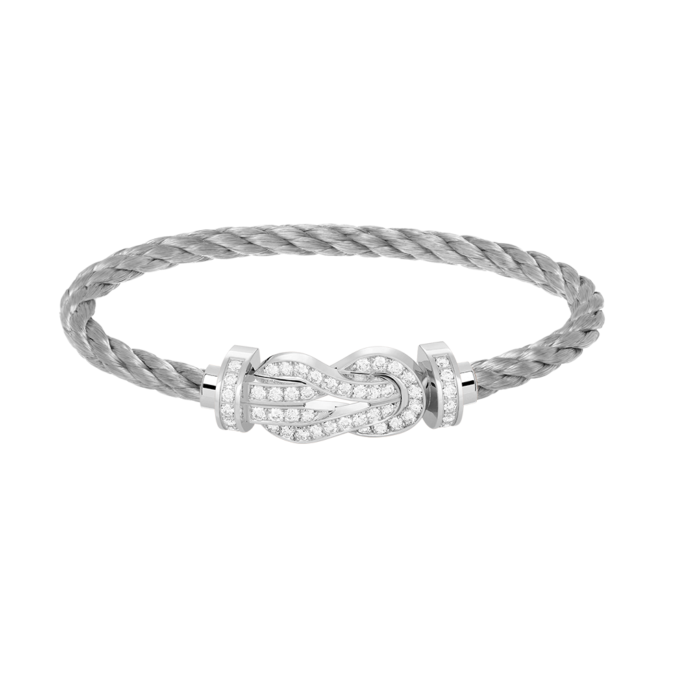 [Baslove]CHANCE GROSSES 8-FACH-ARMBAND MIT VOLLEN DIAMANTEN, SILBER