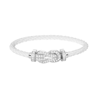 [Baslove]CHANCE GROSSES 8-FACH-ARMBAND MIT VOLLEN DIAMANTEN, SILBER
