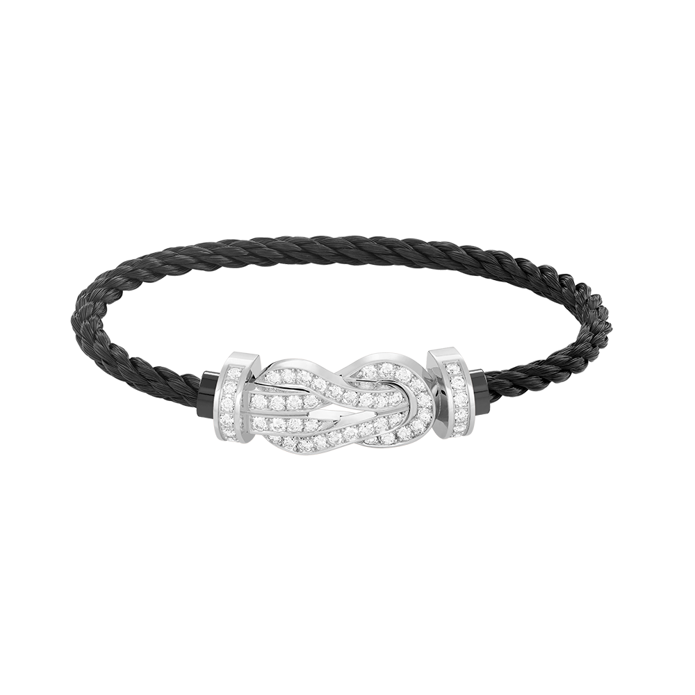 [Baslove]CHANCE GROSSES 8-FACH-ARMBAND MIT VOLLEN DIAMANTEN, SILBER