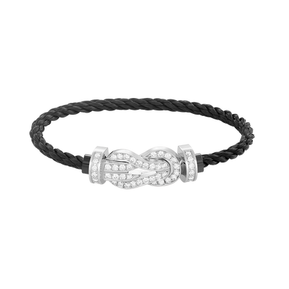 [Baslove]CHANCE GROSSES 8-FACH-ARMBAND MIT VOLLEN DIAMANTEN, SILBER