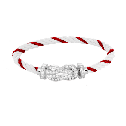 [Baslove]CHANCE GROSSES 8-FACH-ARMBAND MIT VOLLEN DIAMANTEN, SILBER