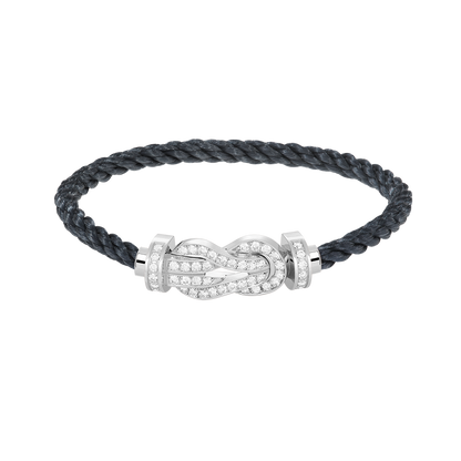 [Baslove]CHANCE GROSSES 8-FACH-ARMBAND MIT VOLLEN DIAMANTEN, SILBER