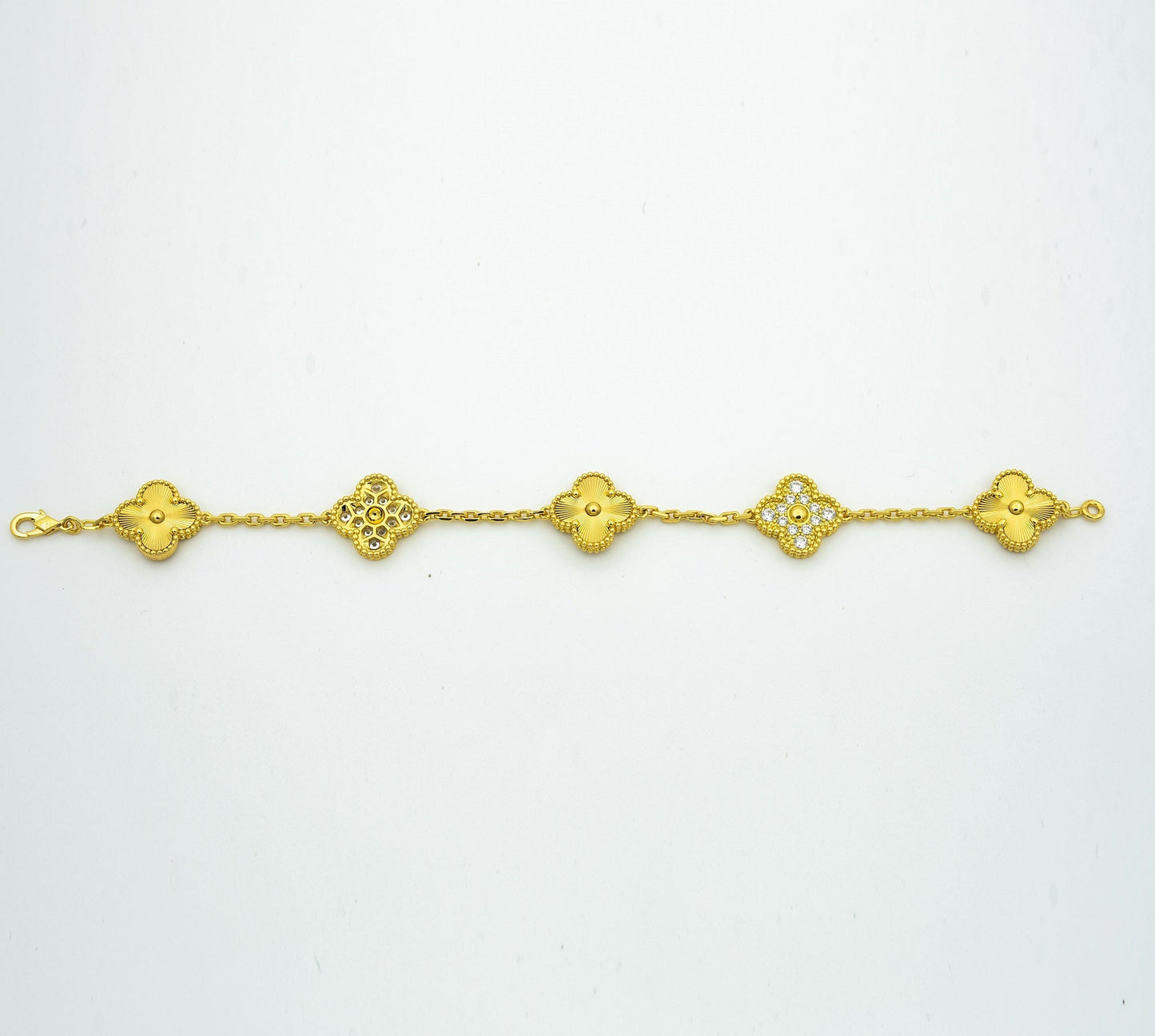 [Violet JW]CLOVER BRACELET 5 MOTIFS GOLD DIAMOND