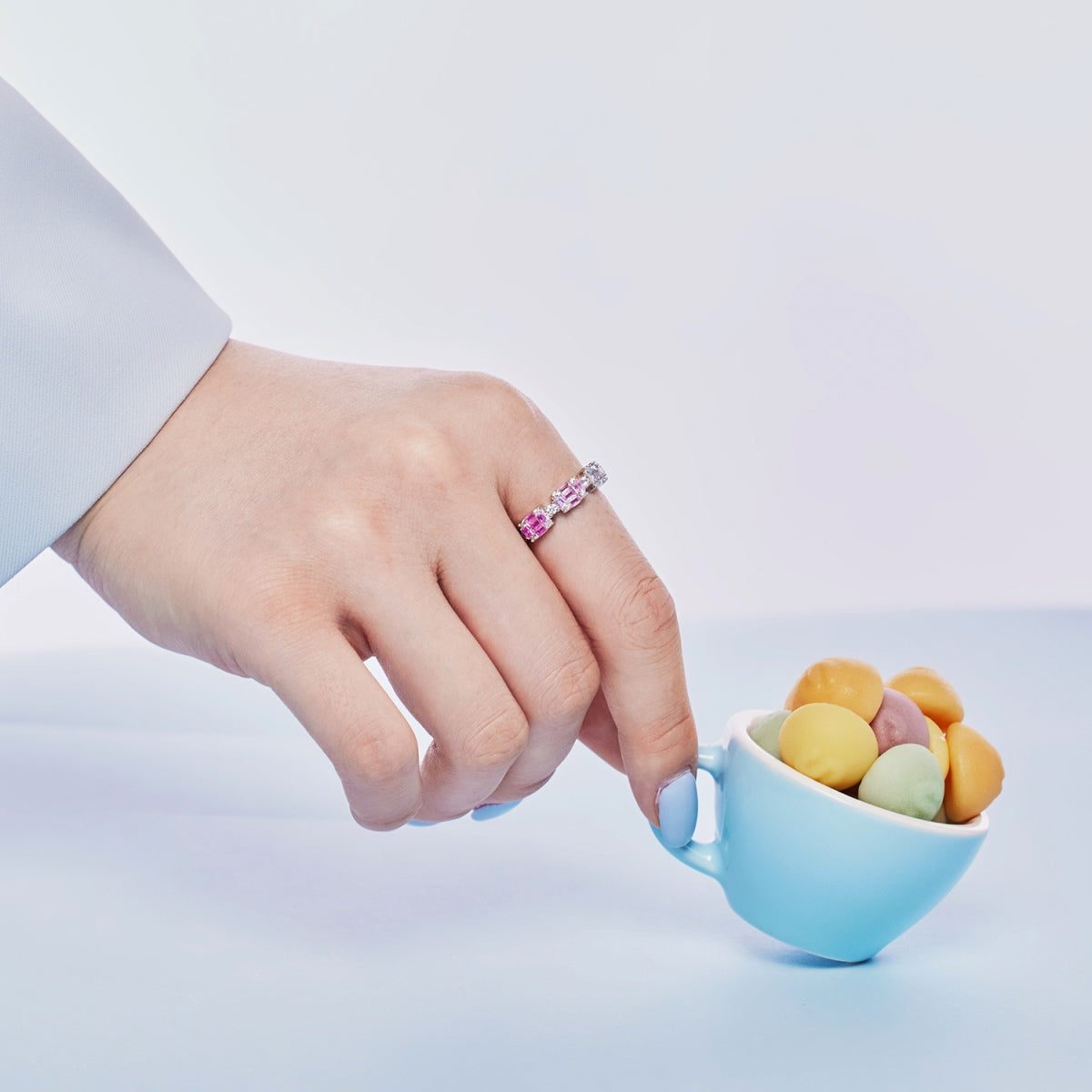 [Violet JW]Unique Colorful Emerald Cut Party Ring