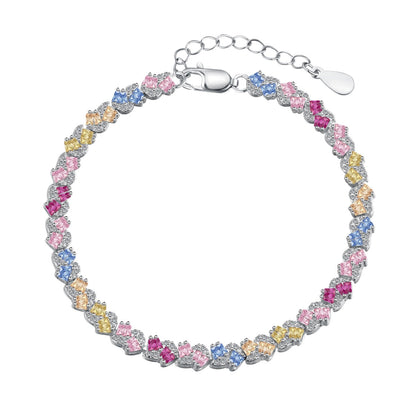 [Violet JW]Ornate Colorful Flower Shape Party Bracelet