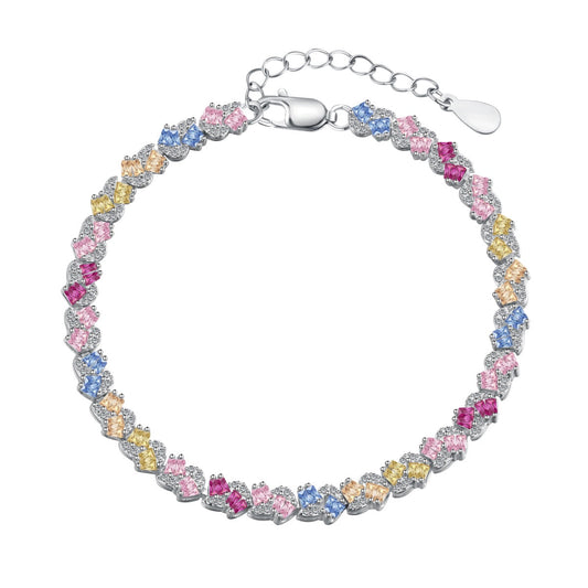 [Violet JW]Ornate Colorful Flower Shape Party Bracelet