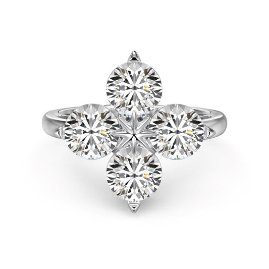 [Violet JW]Four-Leaf Clover Eight-Pointed Star Ring