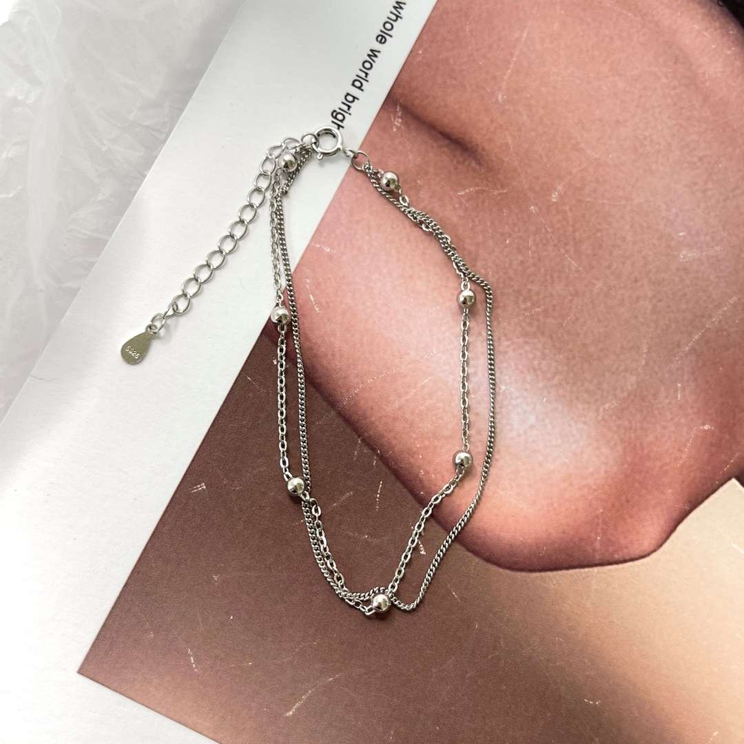 [Violet JW]Delicate Bead Double Layer Bracelet