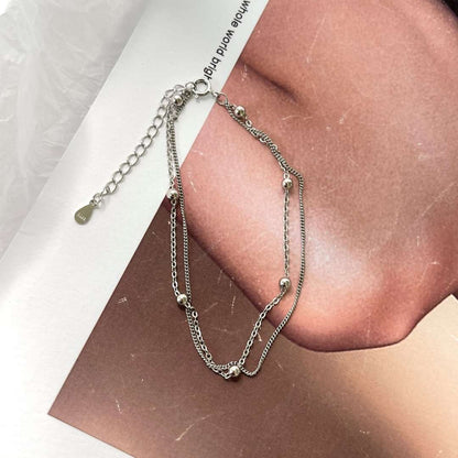 [Violet JW]Delicate Bead Double Layer Bracelet