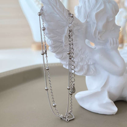 [Baslove]上品なダブルレイヤーラブハートブレスレット