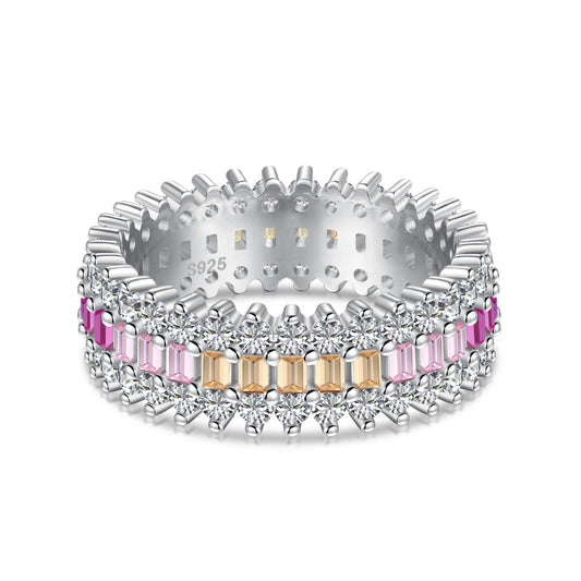 [Violet JW]Ornate Colorful Radiant Cut Daily Ring