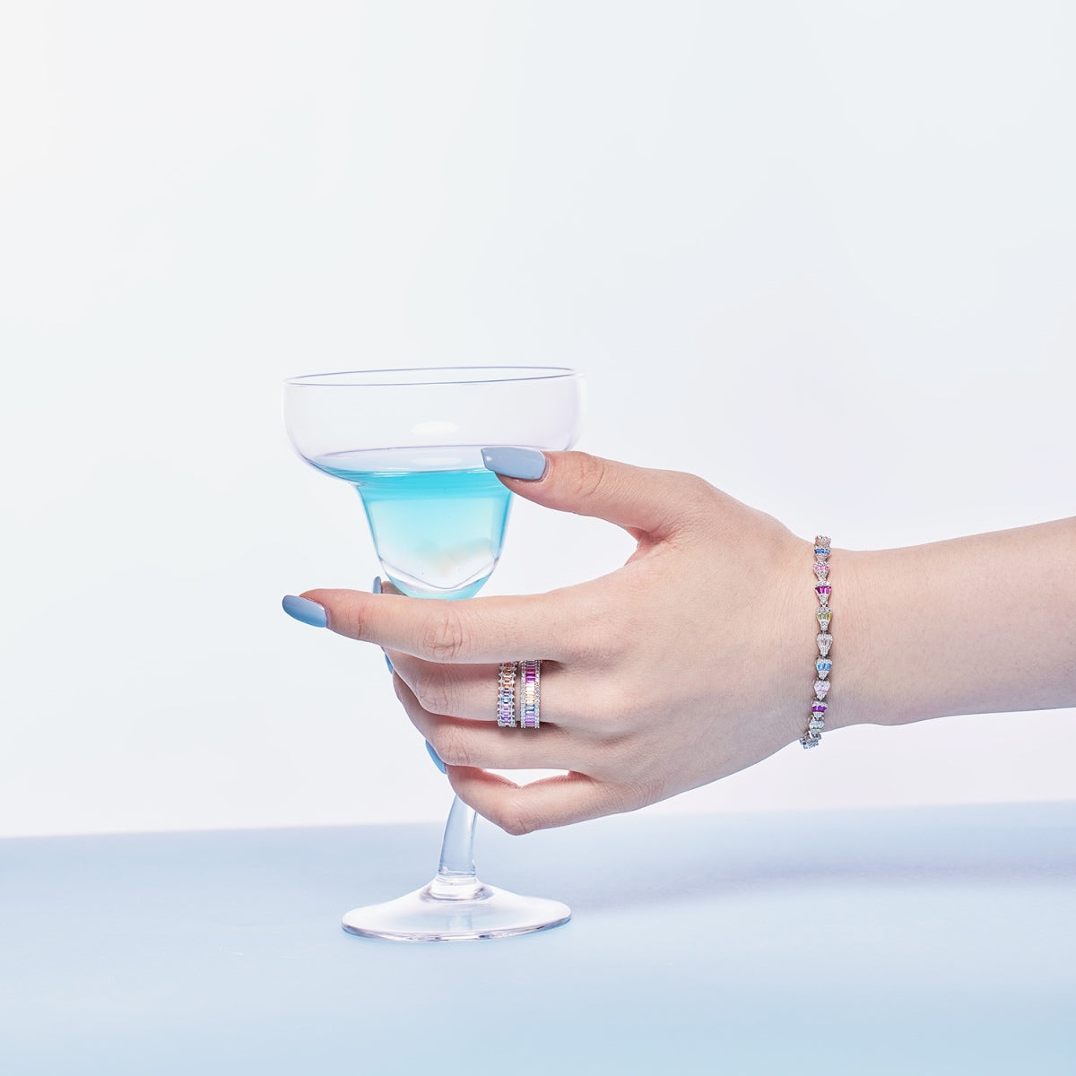 [Violet JW]Dainty Kaleidoscopic Emerald Cut Daily Ring