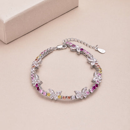 [Violet JW]Ornate Colorful Butterfly Shape Round Cut Daily Bracelet