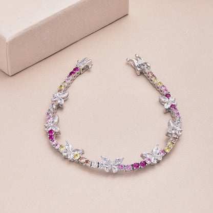 [Violet JW]Ornate Colorful Butterfly Shape Round Cut Daily Bracelet