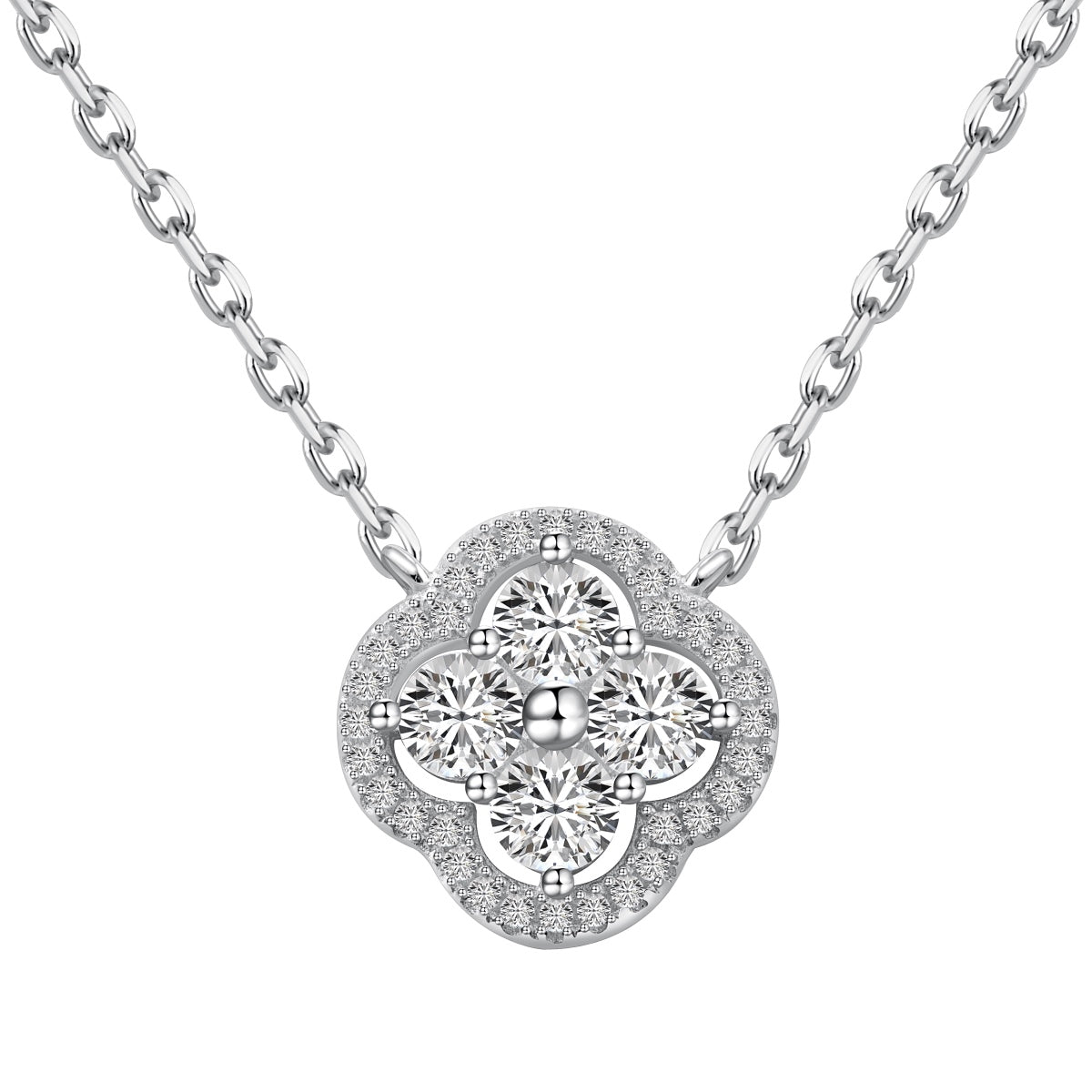 [Violet JW]Exquisite Necklace With Four-Leaf Clover Flower Design