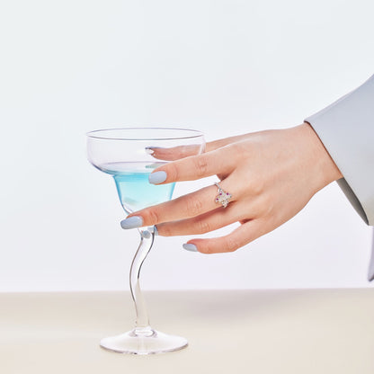 [Violet JW]Luxurious Colorful Flower Shape Banquet Ring