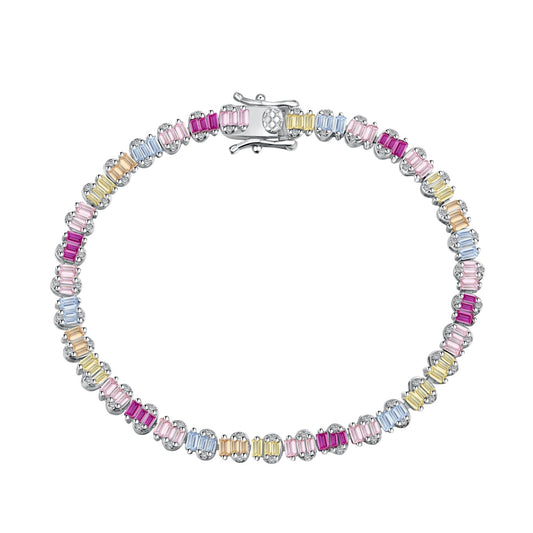 [Violet JW]Delicate Colorful Emerald Cut Party Bracelet