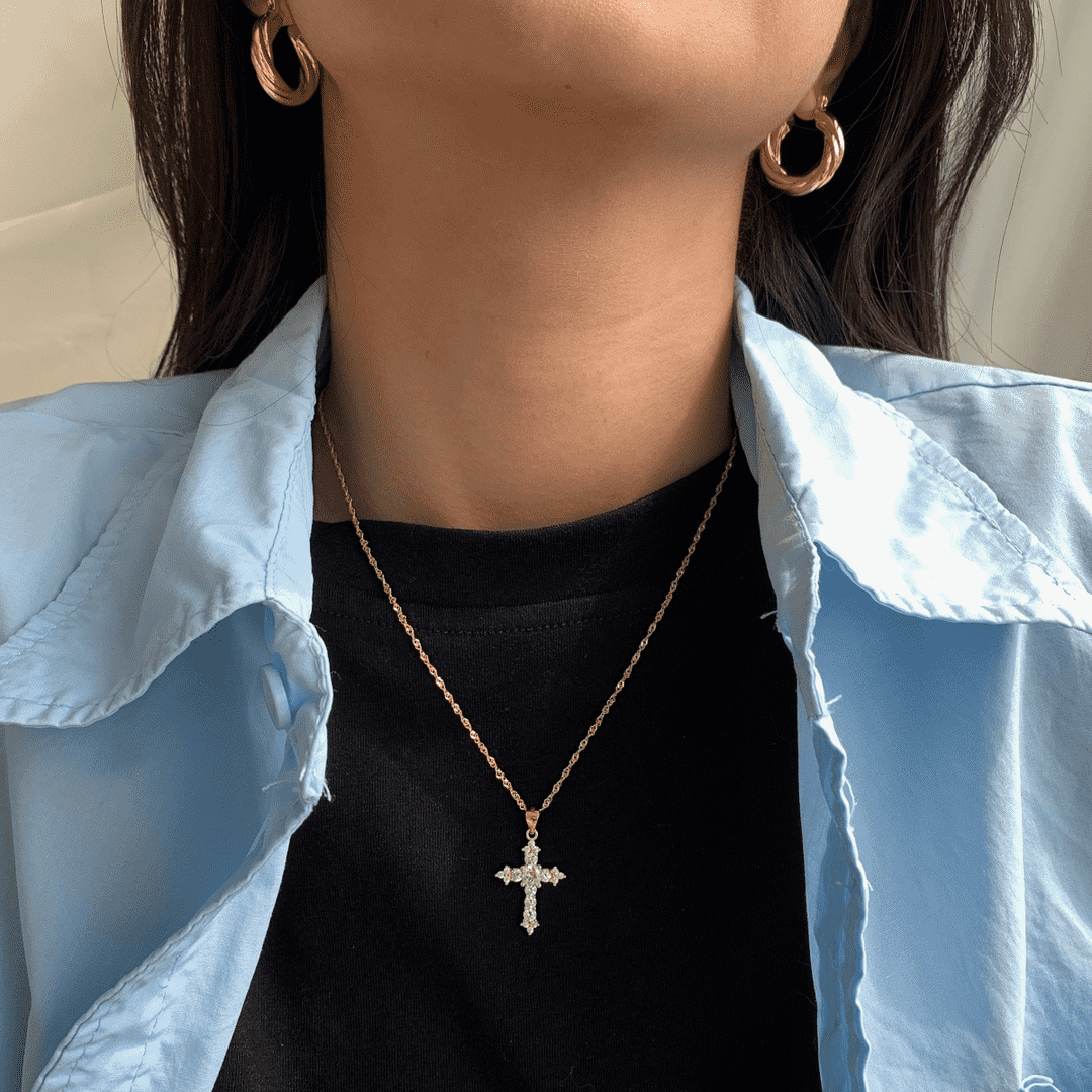 [Violet JW]Delicate Cross Shape Necklace