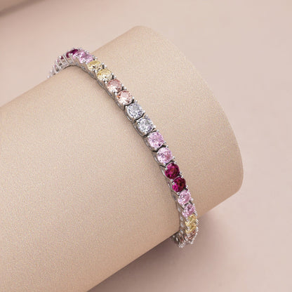 [Violet JW]Radiant Colorful Round Cut Tennis Bracelet