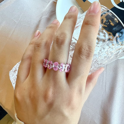 [Baslove]Zierlicher, länglicher Tennisring im Kissenschliff