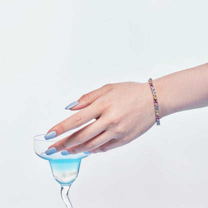 [Violet JW]Ornate Sparkling Multi Cut Party Bracelet