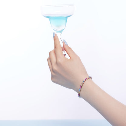 [Violet JW]Ornate Sparkling Multi Cut Party Bracelet