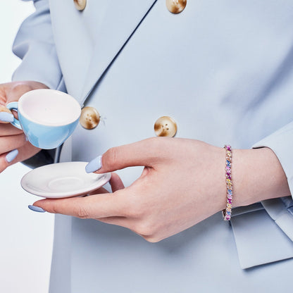 [Violet JW]Ornate Sparkling Multi Cut Party Bracelet