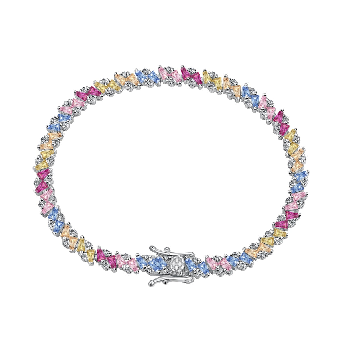 [Violet JW]Ornate Sparkling Multi Cut Party Bracelet