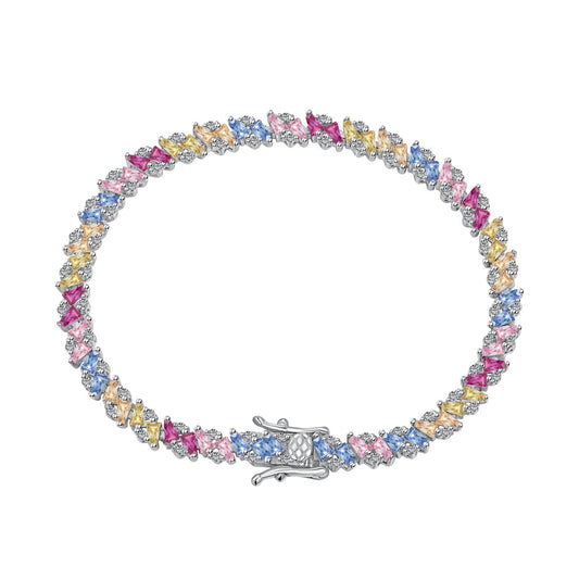 [Violet JW]Ornate Sparkling Multi Cut Party Bracelet