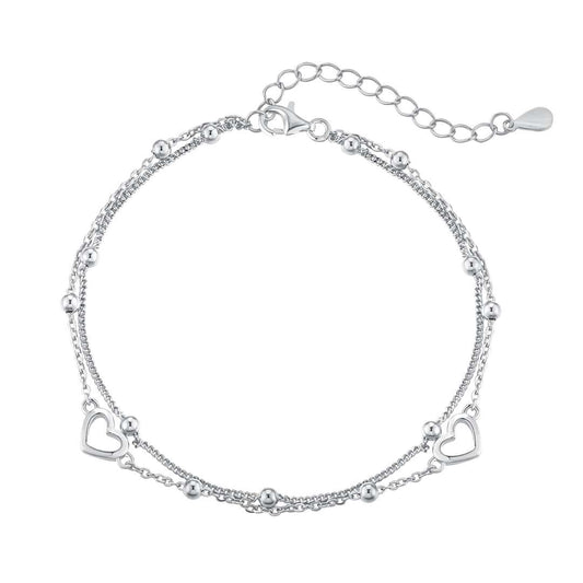 [Violet JW]Dainty Double Layer Love Heart Bracelet