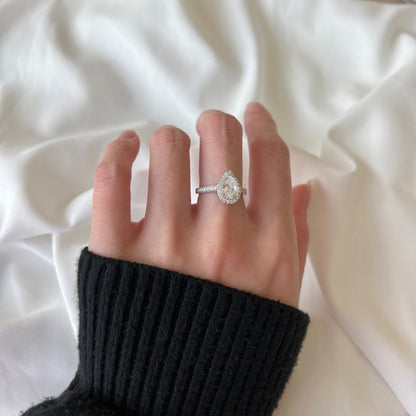 [Baslove] 1,0 Karat luxuriöser, prächtiger Ehering in Wassertropfenform