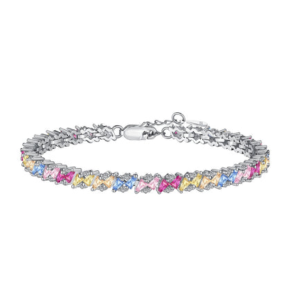 [Violet JW]Ornate Sparkling Multi Cut Party Bracelet