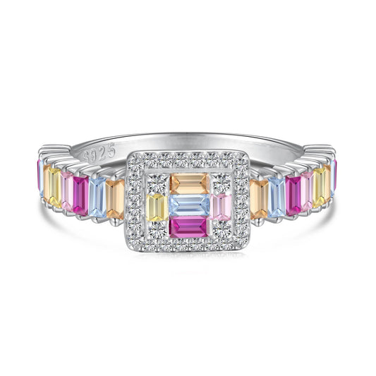 [Violet JW]Exquisite Colorful Radiant Cut Party Ring
