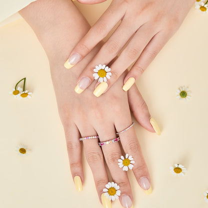 [Baslove] Verzierter bunter Tennisring mit Rundschliff