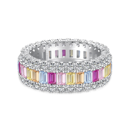 [Violet JW]Dainty Colorful Radiant Cut Daily Ring