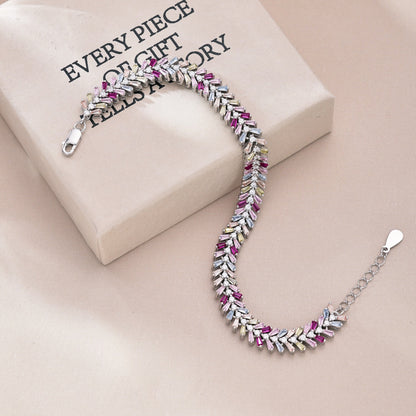 [Violet JW]Dainty Radiant Emerald Cut Daily Bracelet