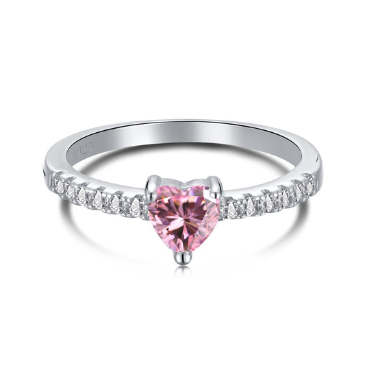 [Violet JW]0.5 Carat CaratEternity Charming Heart Shape Lover Ring