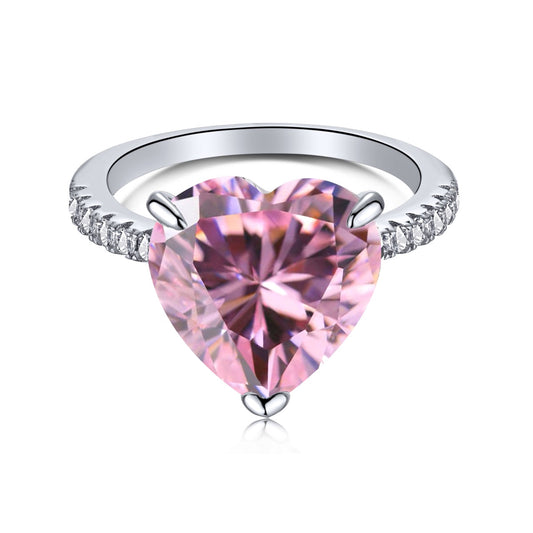 [Violet JW]6.0 Carat Luxurious Sparkling Romantic Heart Cut Lover Ring