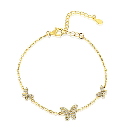 [Violet JW]Delicate Butterfly Pendant Bracelet