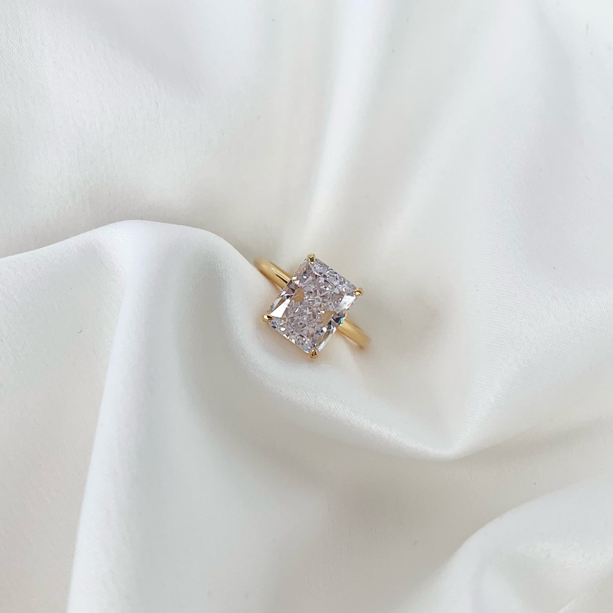 [Baslove]4,0 Karat verzierter bezaubernder Bankettring im Radiandschliff