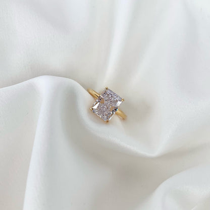 [Baslove]4,0 Karat verzierter bezaubernder Bankettring im Radiandschliff