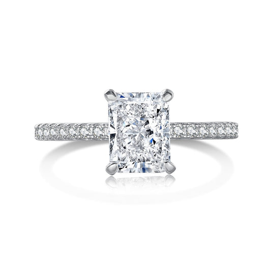 [Violet JW]2.0 Carat Dazzling Sparkling Radiant Cut Party Ring