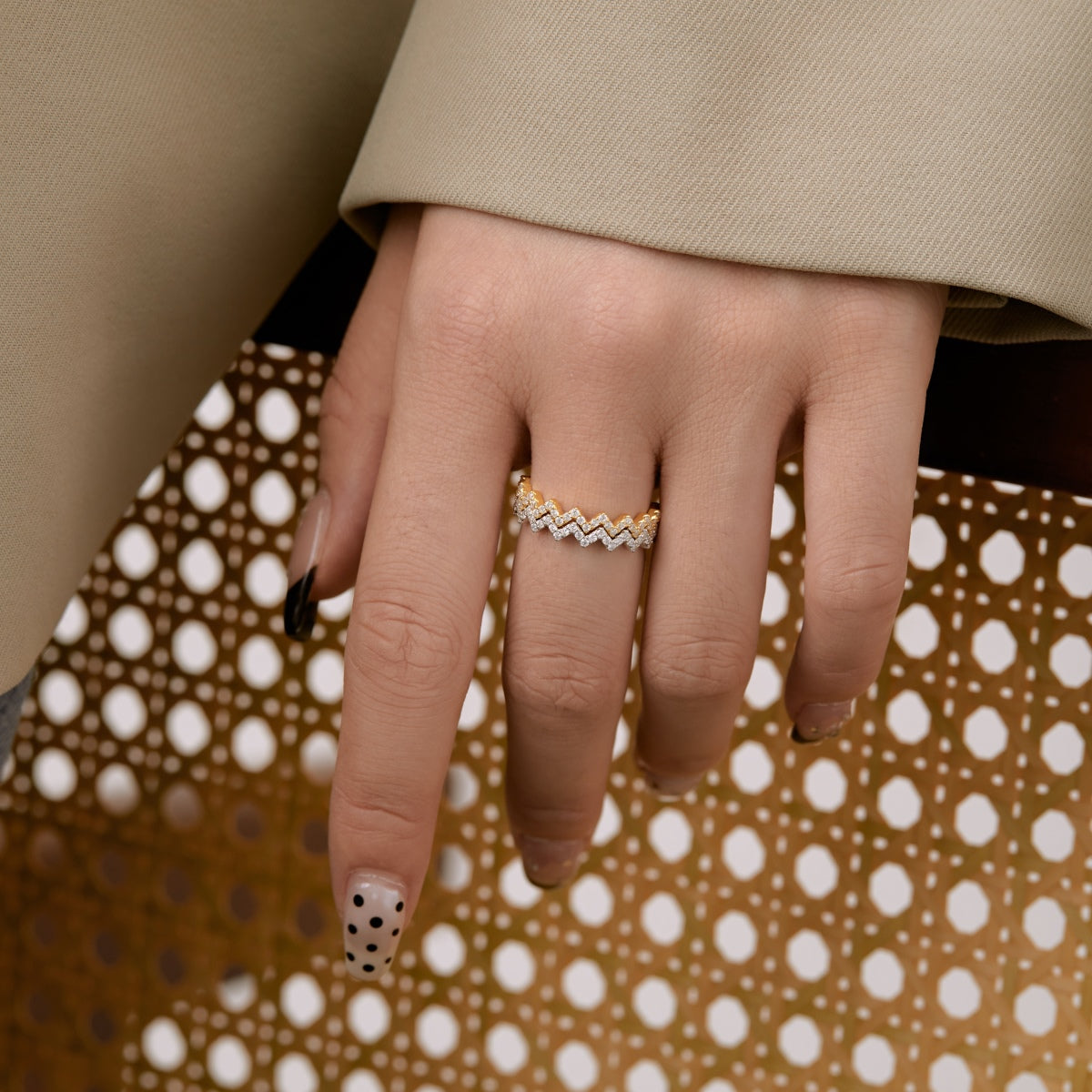 [Baslove]Zarter, bezaubernder Ring für jeden Tag in Wellenform