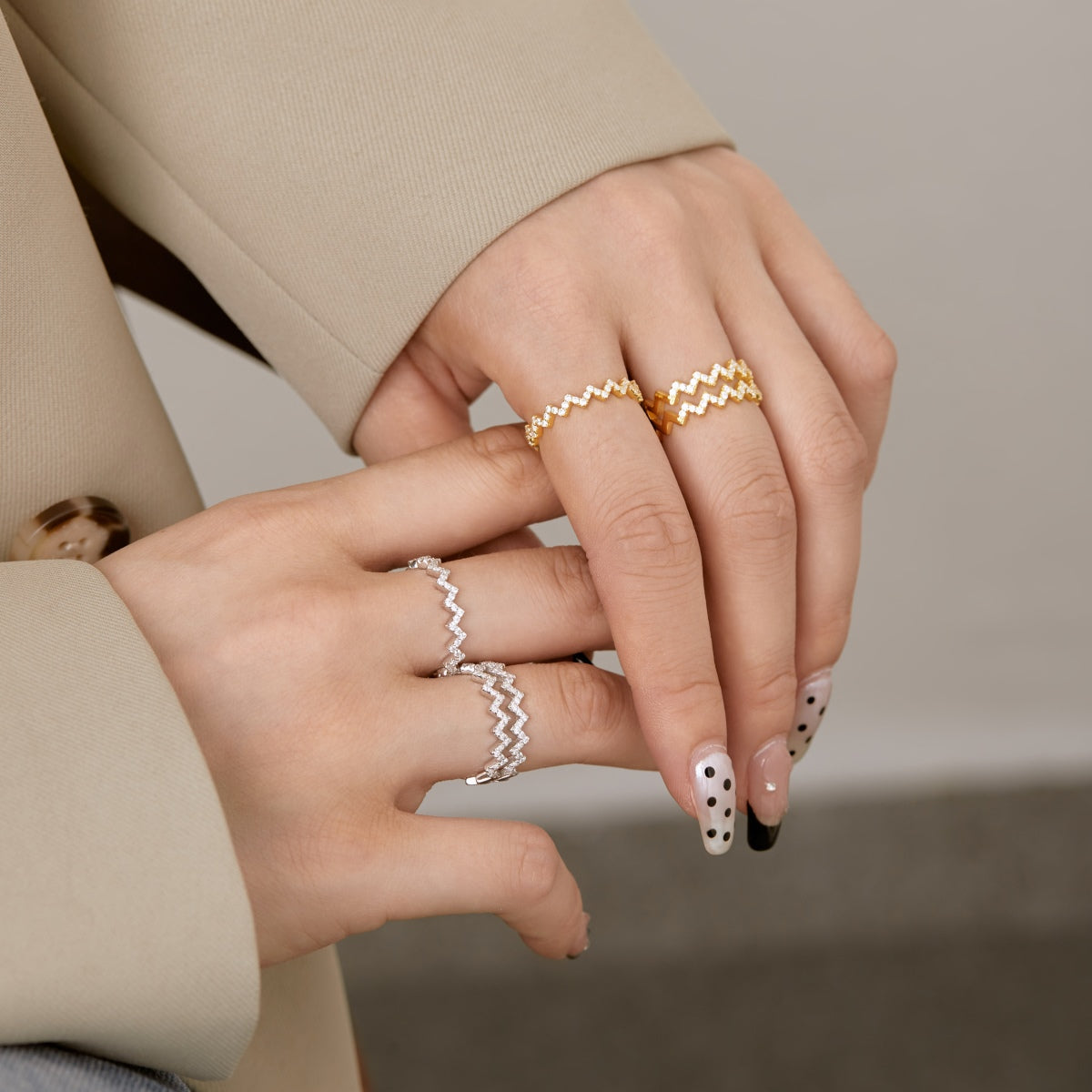 [Baslove]Zarter, bezaubernder Ring für jeden Tag in Wellenform