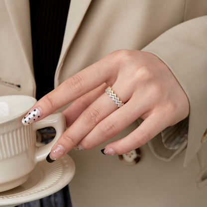 [Baslove]Zarter, bezaubernder Ring für jeden Tag in Wellenform