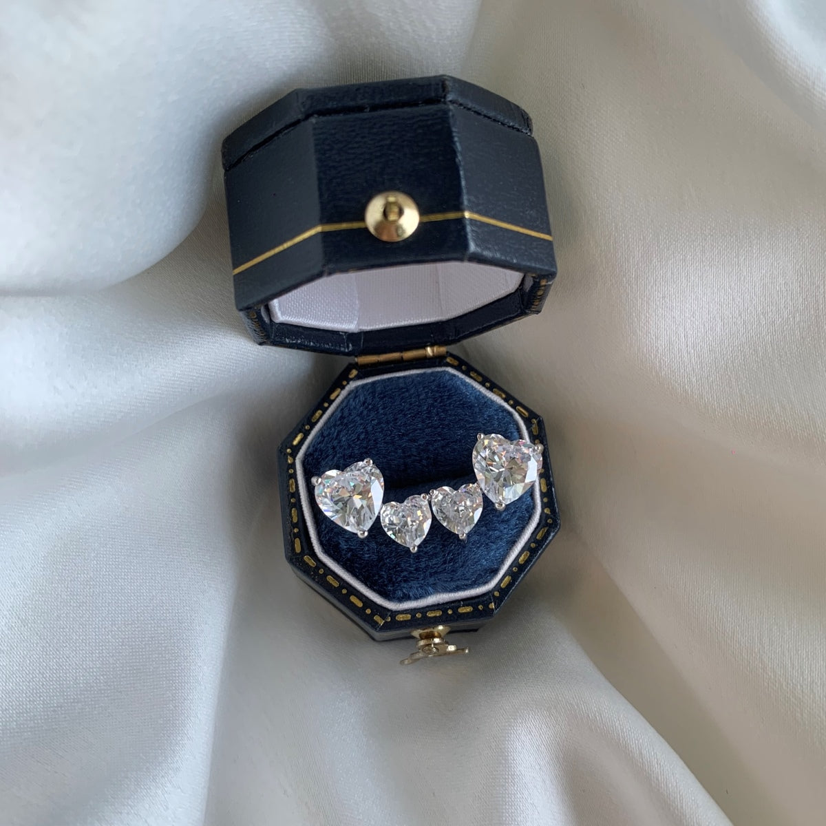 [Baslove]ダブルハート型クラシックプリンセススタイルイヤリング